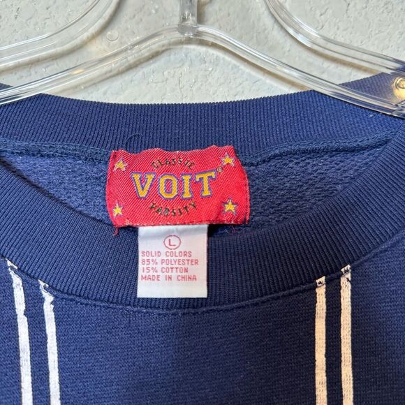 Vintage Voit Baseball Shirt, Dark Blue with White and Gray Sleeves Men's size L - Picture 3 of 9